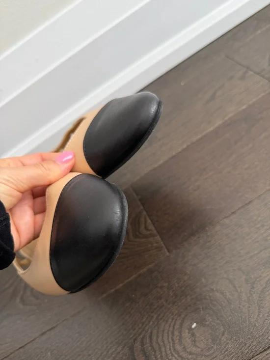 Leather Black cap toe slingback flats 38 - Picture 5 of 7